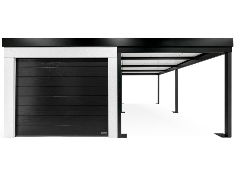 GARDEON® Garage mit Hörmann Garagentor, Fenster und Carport rechts